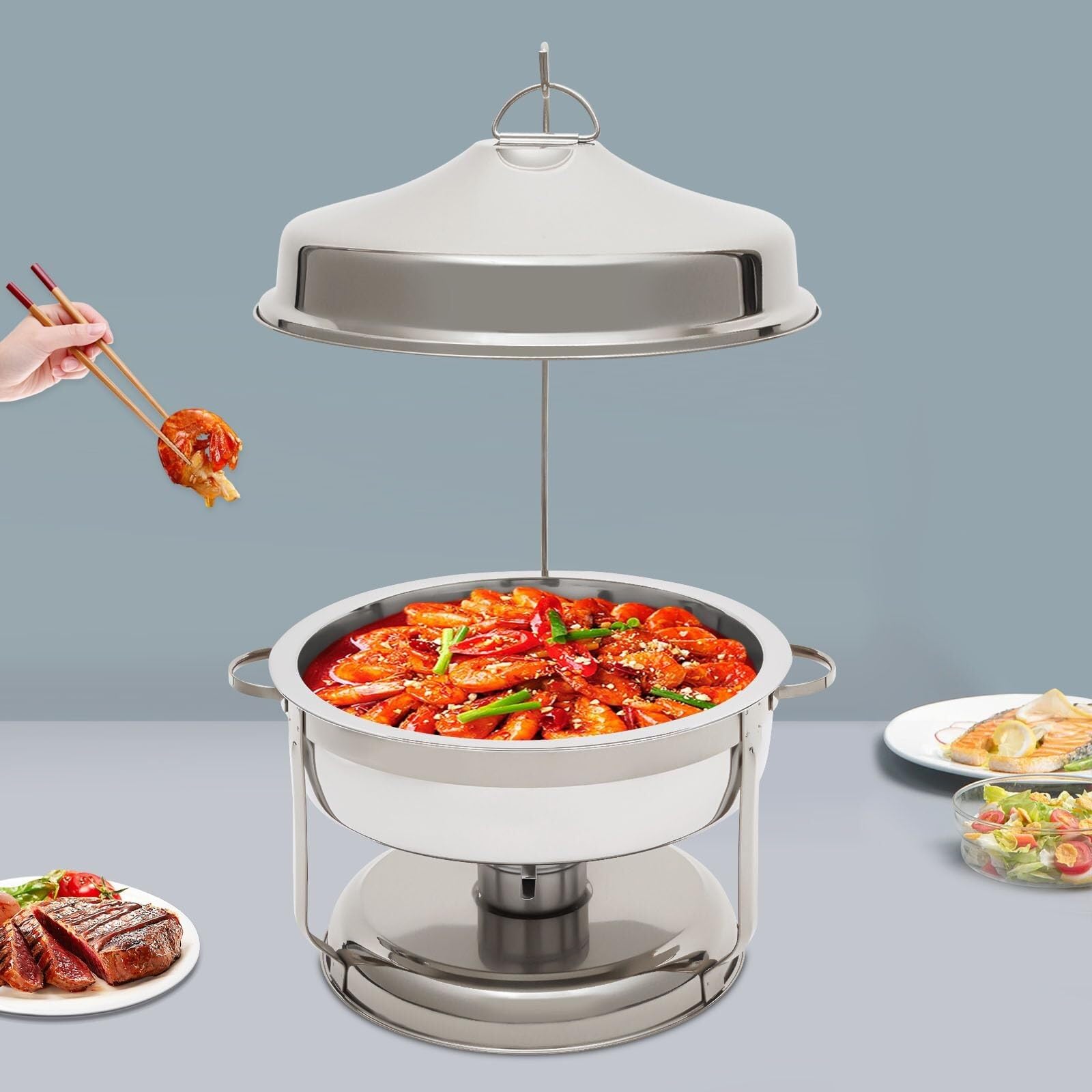Ensemble de buffet de réchauds 9L Réchauds en acier inoxydable chauffe plat