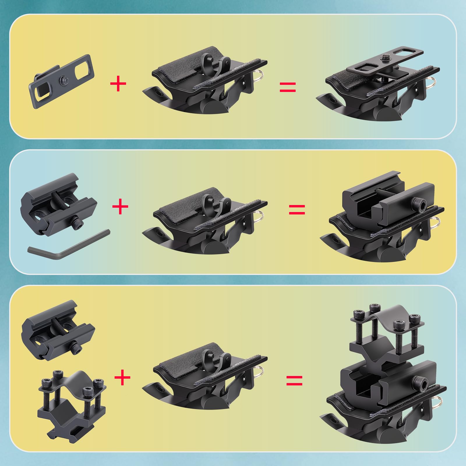 Elkeer - Bípode pivotante inclinable con 3 adaptadores, bípode de cámara ajustable con adaptador de tornillo de 1/4 pulgadas para actividades al aire libre