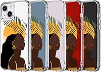 Vista 7 de LUHOURI Funda diseñada para iPhone 13 Mini con protector de pantalla, acrílico transparente para mujeres y niñas, funda protectora de ajuste delgado