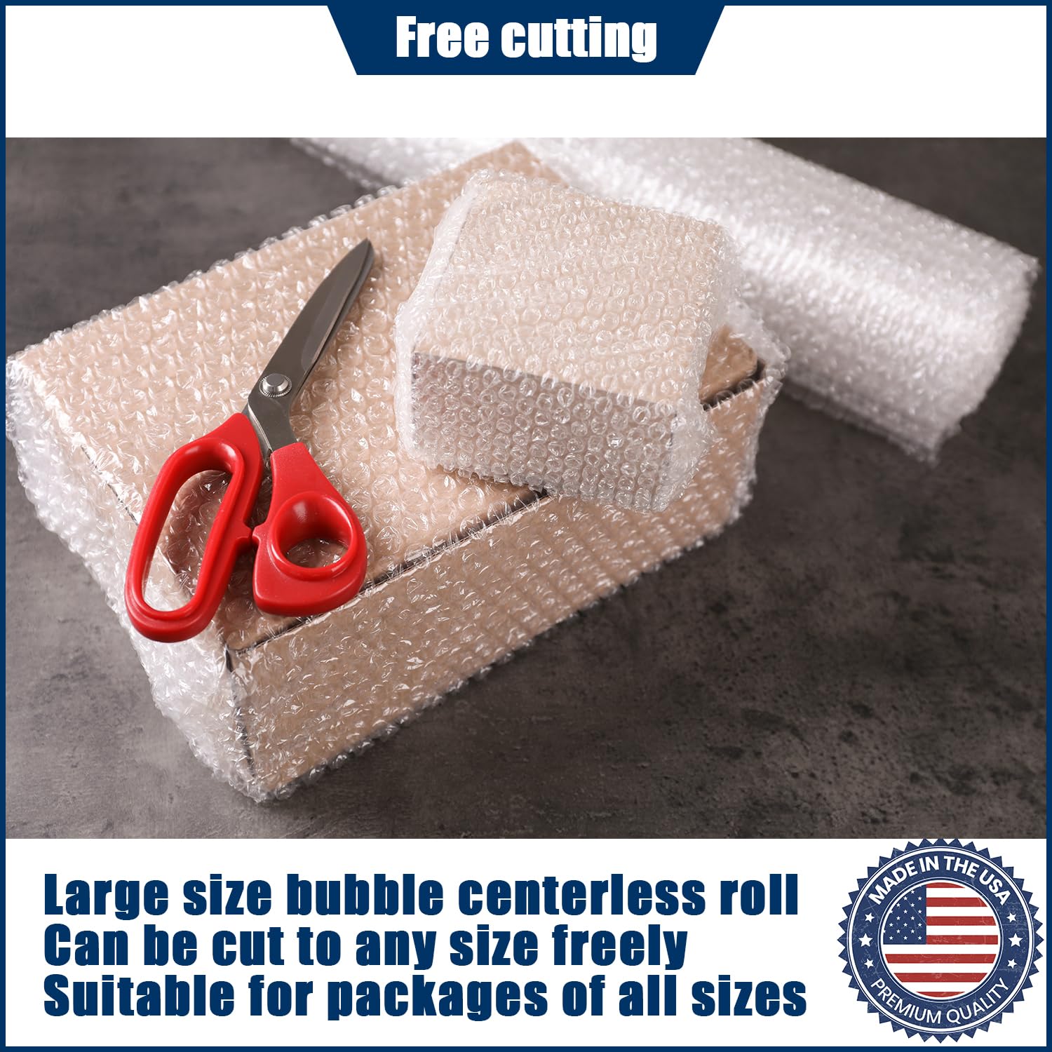 Luftpolsterkissen, 30,5 cm x 53,3 m, Luftpolsterverpackung, kernlose Rolle, Versandverpackung, Verpackung und Umzugskartons, robuste Umzüge und Versand (30,5 cm x 53,3 m, 1 Rolle)