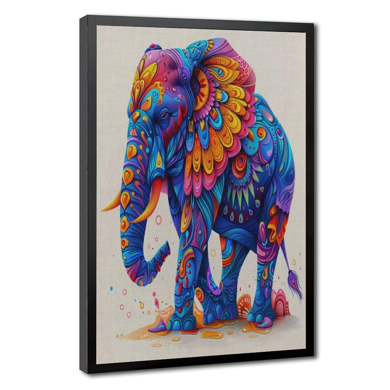 Bareronor Abstract Elephant Poster Canvas Poster Bedroom Decor Landscape Office Room Decor Gift 24" L X 36" W
