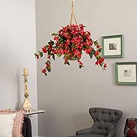 Vista 4 de Nearly Natural Cesta colgante de buganvillas resistente a los rayos UV (interior/exterior)