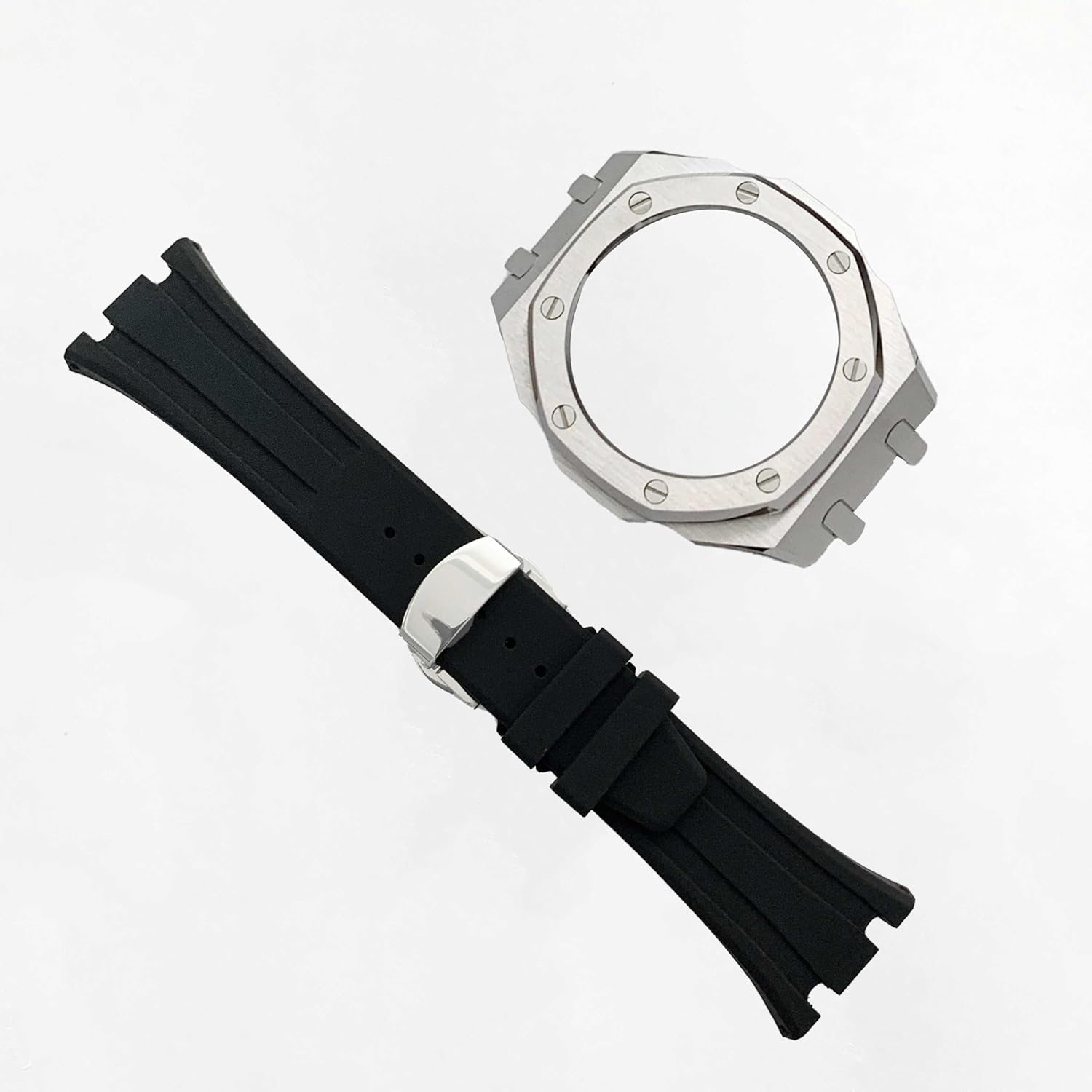 GA2100 Custom Watch Mod Case Band Parts,Stainless Steel Cover 316L Metal Bezel Silicone Watch Strap Kit Compatible With Casioak G shock Ga-2100 Ga-2110 GAB-2100