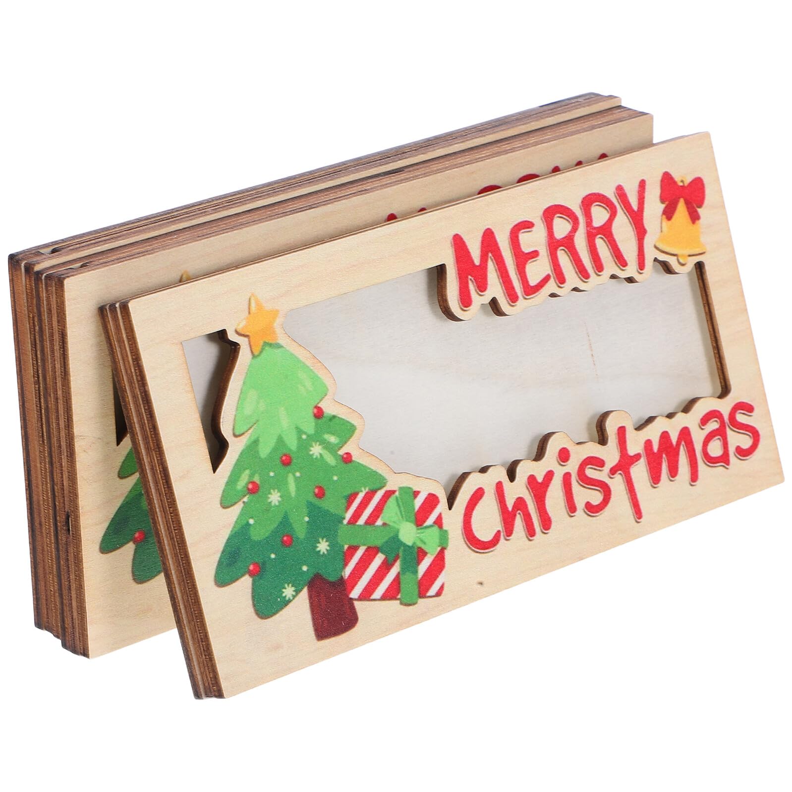 Porta Cartões de Navidad de Madera BIUDECO para decorar mesas festivas y organizar cenas de gala