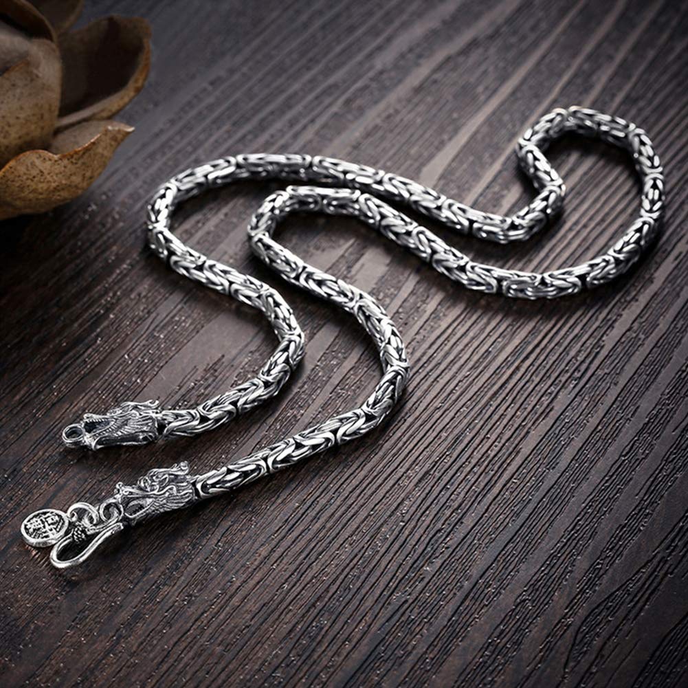 Keltische ketting van 925 sterling zilver met Keltische draak hanger voor mannen, vrouwen, mannen, sterling zilver, geen edelsteen, Sterling Zilver, Geen edelsteen
