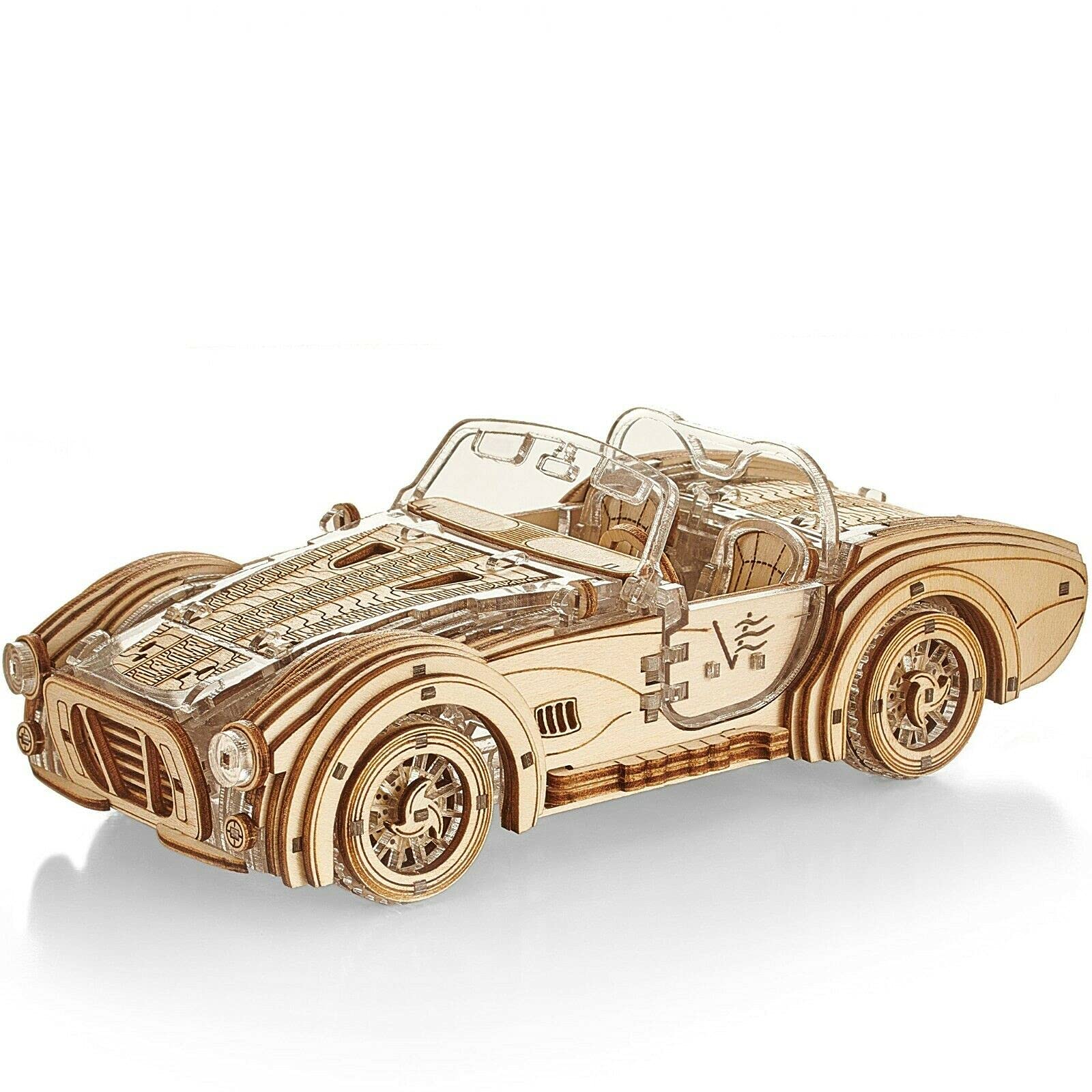 Veter Models Mechanical 3D Puzzle Wooden Plastic Speedster V2 Model for self-Assembly - Durable Plywood and Plastic Construction - for Adults