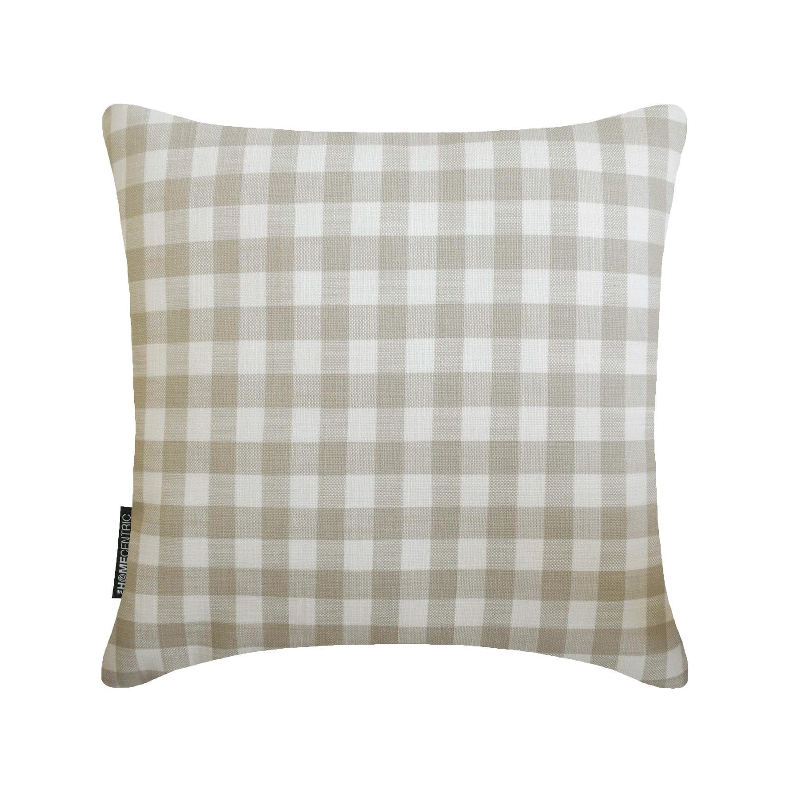 Buffalo Plaid Beige Decorative Throw Cushion Cover 65x65 cm | Contemporary Cotton Pillow Cover Checkered | Farmhouse, Nursery Decor Pillowcases for Couch, Sofa & Bed, Modern Design - Checkmate Beige โ image 1