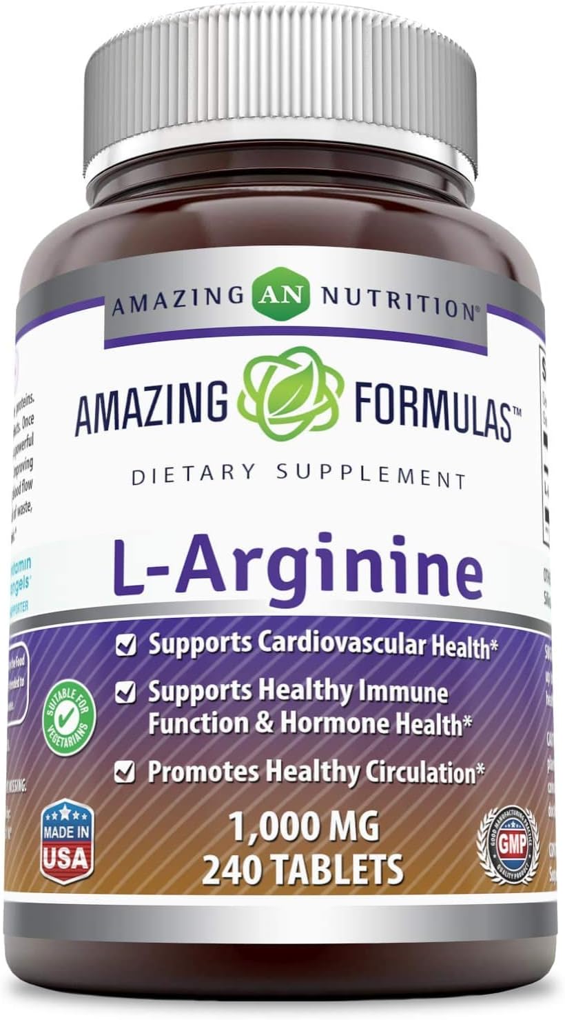 Amazing Formulas L-Arginine 1000mg 120 Tablets Dietary Supplement - Best Amino Acid Supplements for Women & Man - Promotes Circulation and Supports Cardiovascular Health : Health & Household