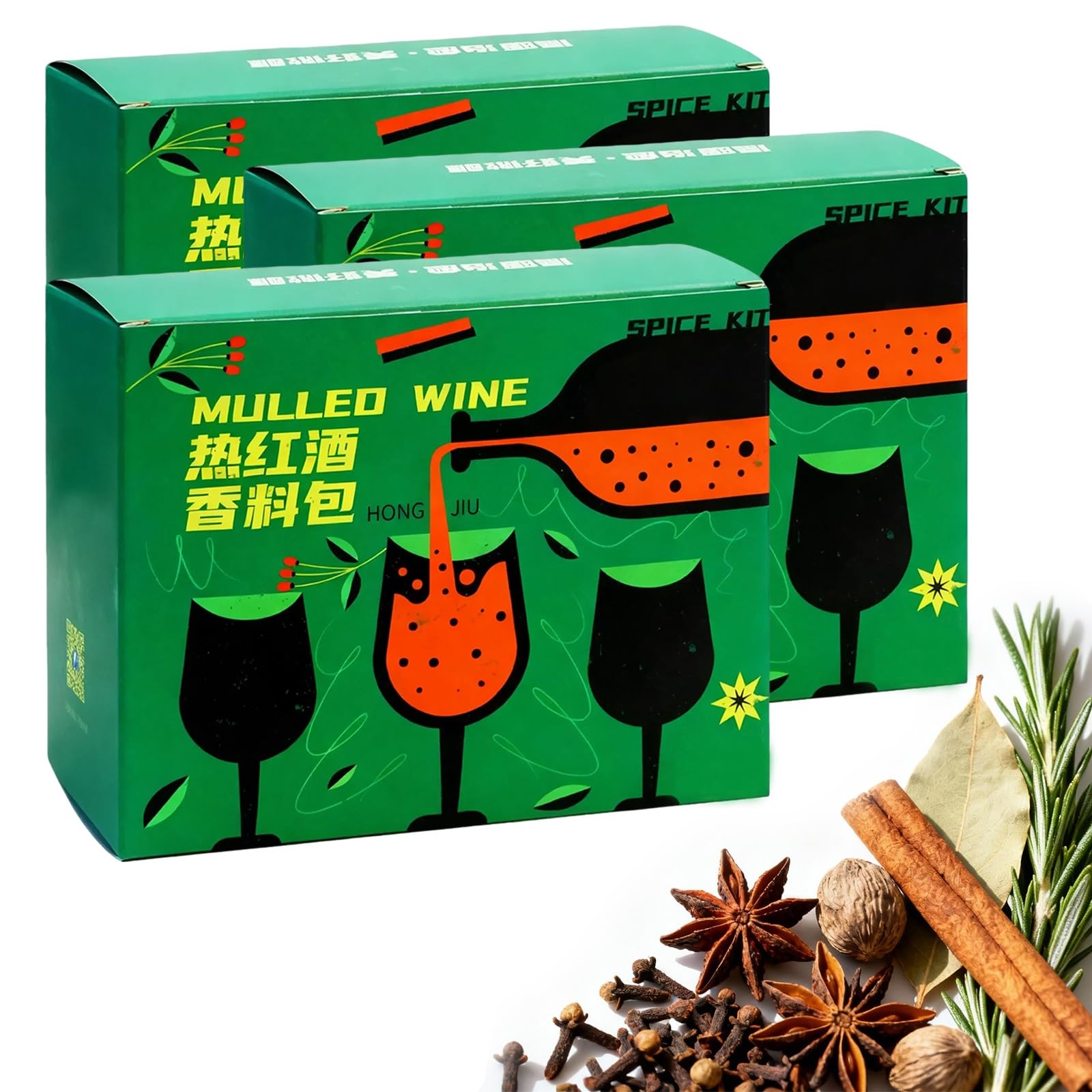 Especias Orgánicas para Vino Caliente y Sidra, 4 Bolsitas de Té, Perfectas para las Noches de Navidad, Fiestas y Para Relajarse Junto al Fuego.(252g)