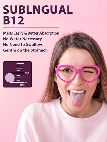 Miniatura 5 de Vitacook Vitamina B12, metilcobalamina 5000 mcg para la producción de energía, apoyo del sistema nervioso y función celular, sabor natural a