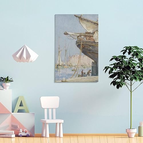 Miniatura 4 de Painting The Rudder-Henry Scott Tuke Wall Art Picture Painting Poster Canvas Print Posters Artworks Bedroom Living Room Decor 08x12inch(20x30cm)