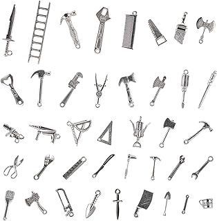 40PCS 1:12 Miniature Dollhouse Silvery Metal Home Repair Tools Micro Scene Model Work for Party Dollhouse Decoration Accessories Mini Yard Building Supplies Pretend Toy DIY Crafts Ornament
