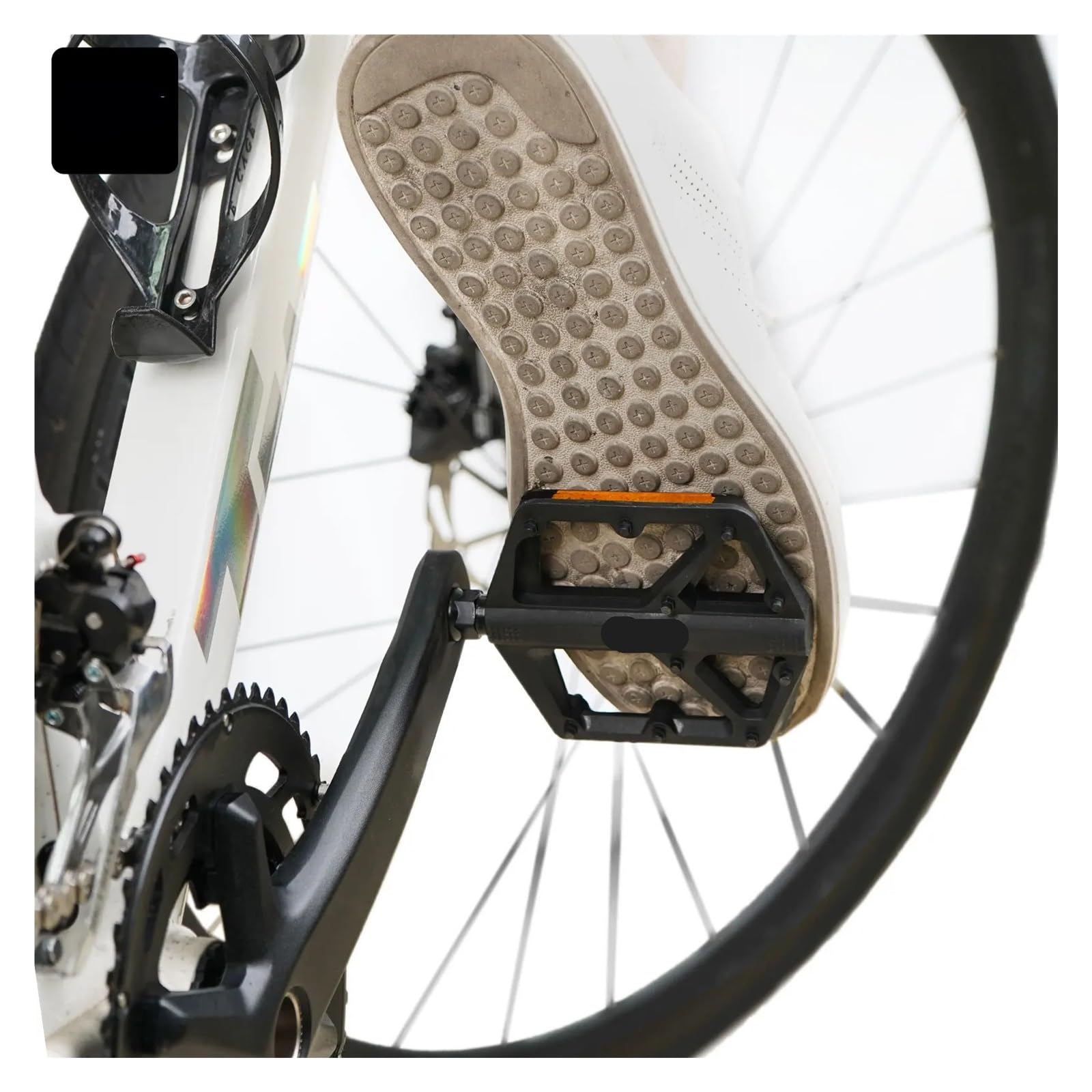 Pedali for bicicletta con piattaforma piatta doppio cuscinetto DU | Dotato di riflettore, parti di ricambio universali for ciclismo