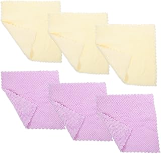 Absorbent Kitchen Cleaning Cloths Pink 6pcs for Dish Washing | Comfortable Touch, Polyester and Chinlon Blend, Effective for Cookware and Utensil Cleanup, Six-piece Pack Random Color