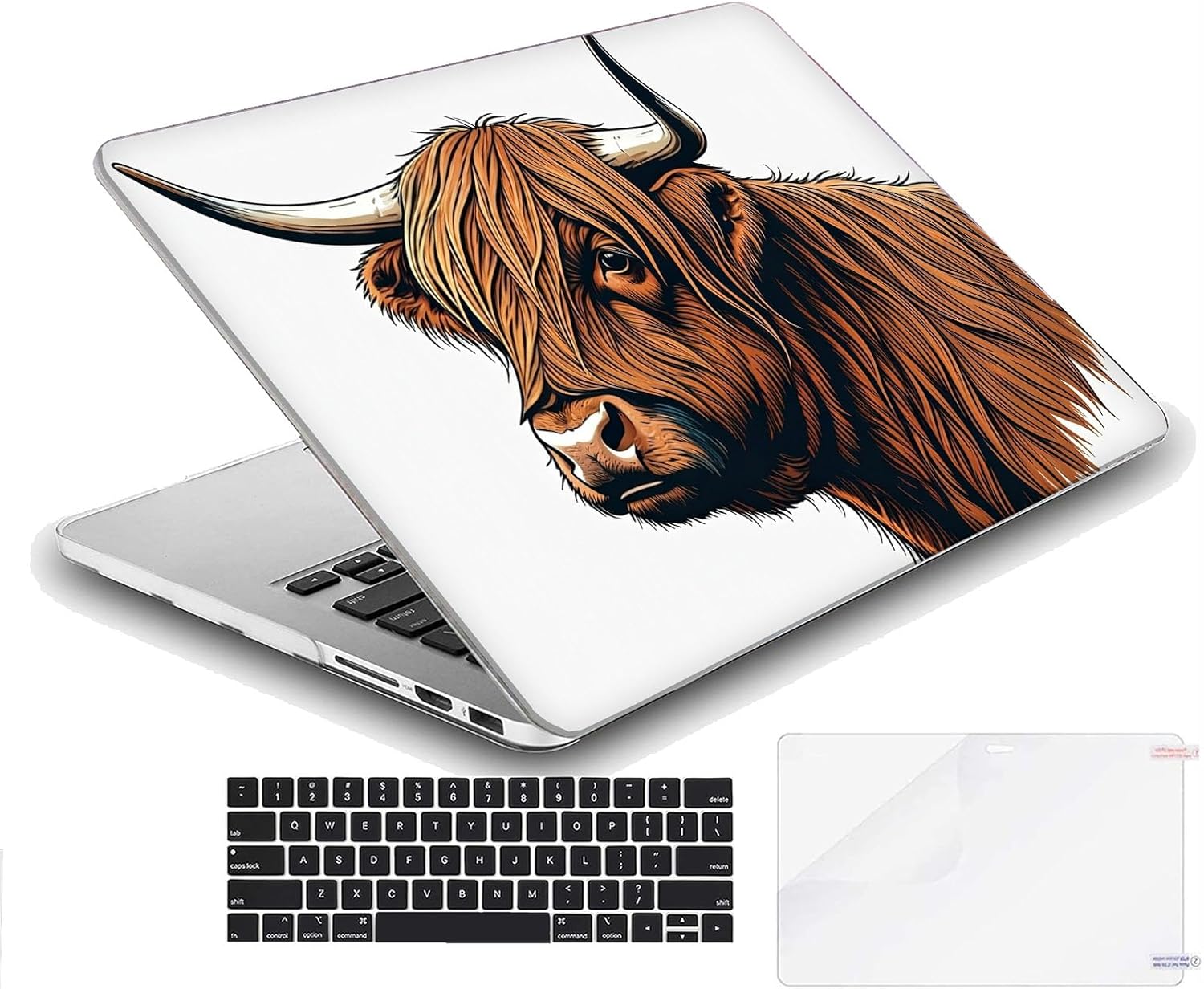 Compatible with MacBook Neo 13-inch, Hard Shell Case with Keyboard Cover and Screen Protector (A3404 A18 Pro chip, 2026 Release) - Highland Cow MC21992