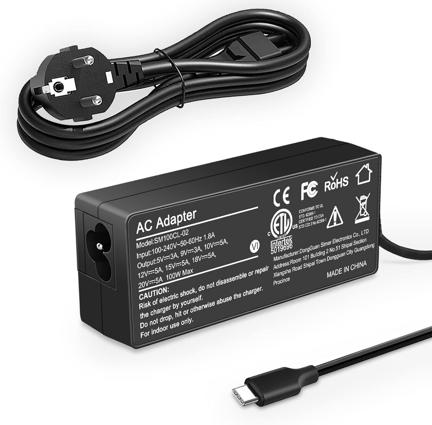 Chargeur Usb C 65W Compatible Avec Lenovo Thinkpad