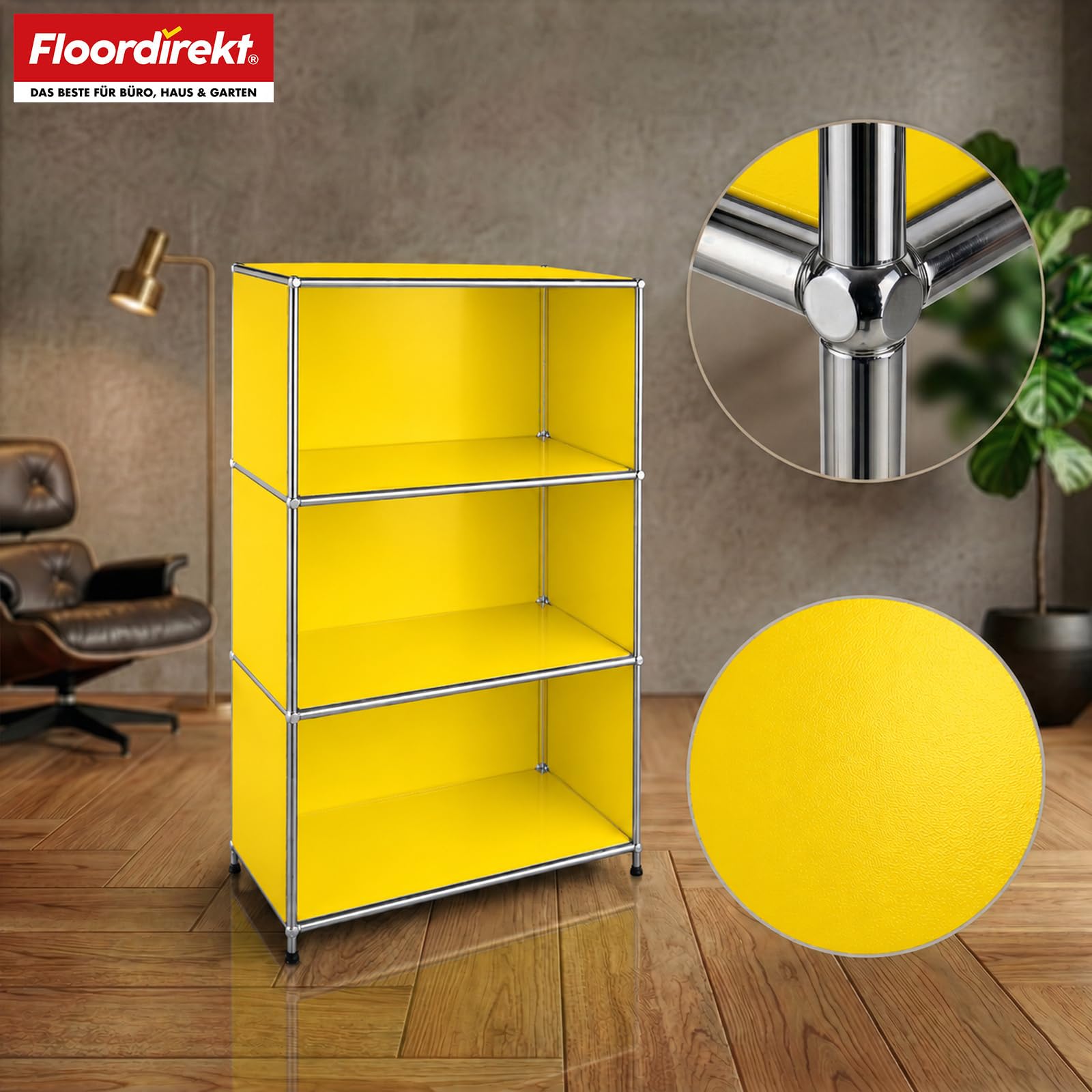 Floordirekt Regał metalowy Concept Epure MK-101 – żółty