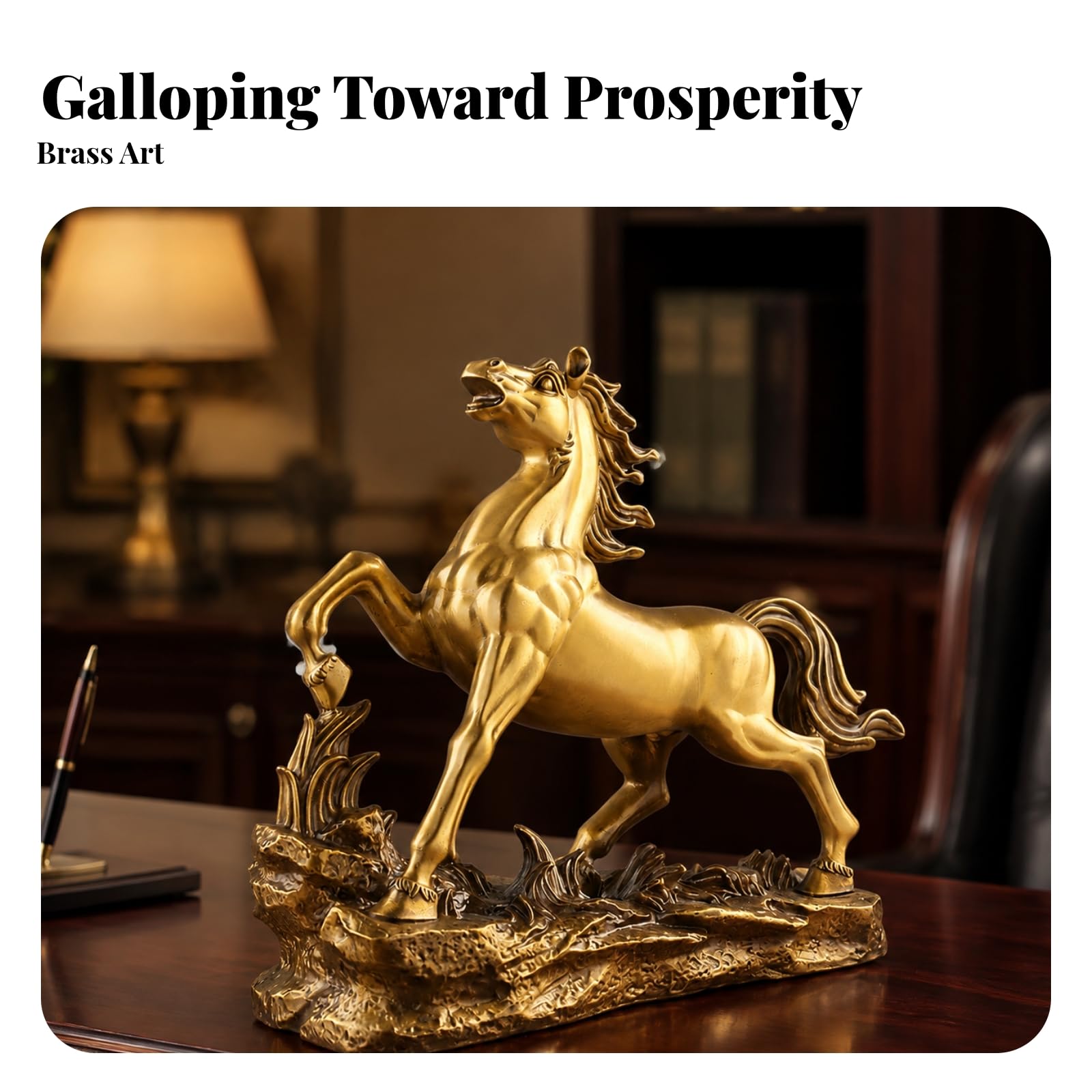 Figura Bañado en Oro Adorno Mesa | Resistente, Estatuilla, Clásico, para Recibidor, 30CM