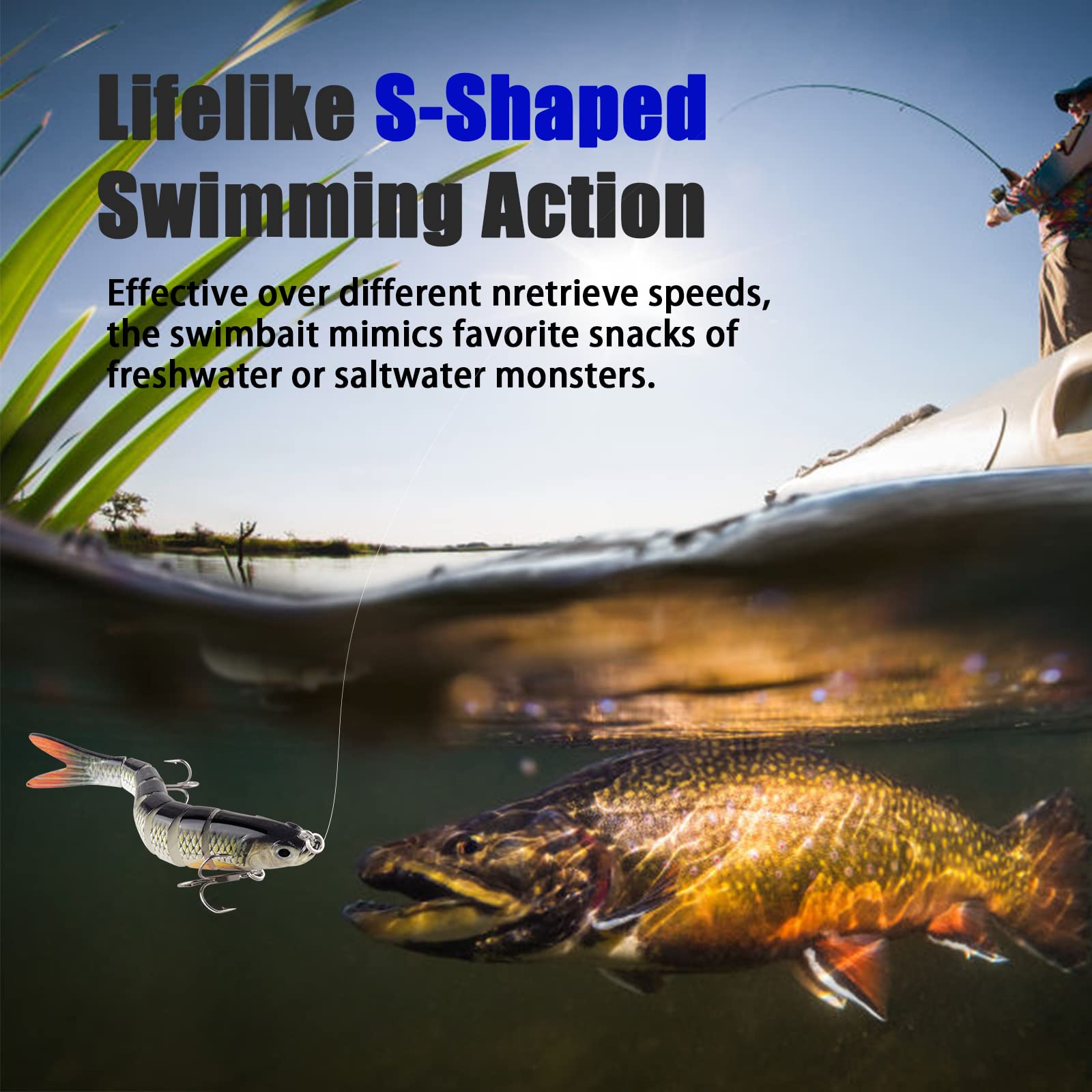Przynęty na szczupaki i wędkarstwo morskie - Multi Jointed Swimbaits, powolne opadanie, pływanie bioniczne - akcesoria do słodkowodnych i słonowodnych, 27g/13.7 cm TXB1-1