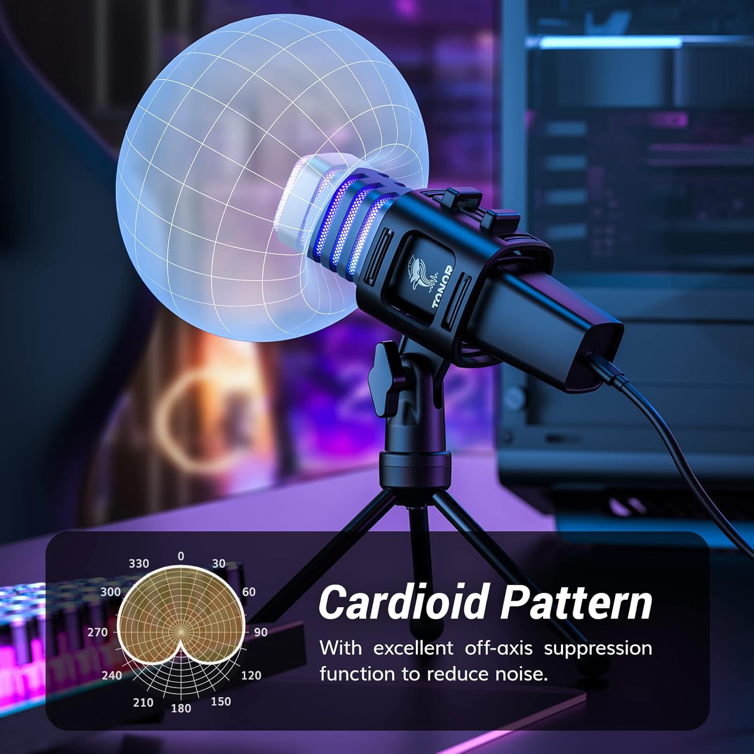 TONOR RGB USB Microphone, Cardioid Condenser Computer PC Mic with Tripod Stand, Pop Filter, Shock Mount for Gaming, Streaming, Podcasting, YouTube, Twitch, Compatible with Laptop Desktop,TC30 with RGB 14 71VkQJ90LCL. SL1500
