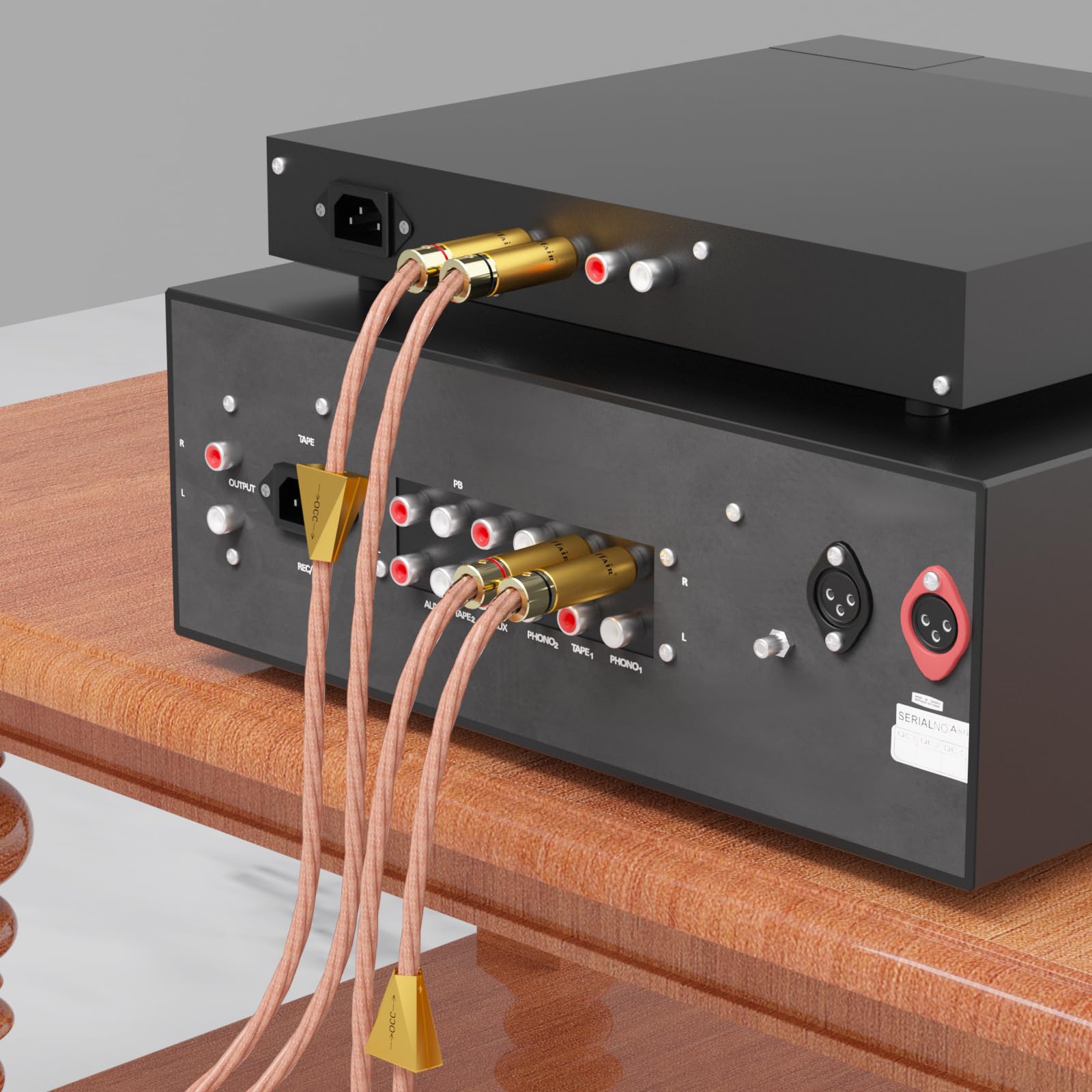Preffair X461 1 paio di cavi OCC 15AWG 4 x 1,5 mm2 RCA audio con connettori RCA placcati oro per altoparlanti, subwoofer, giradischi, AMP, DAC (1 m, X461R1786G)