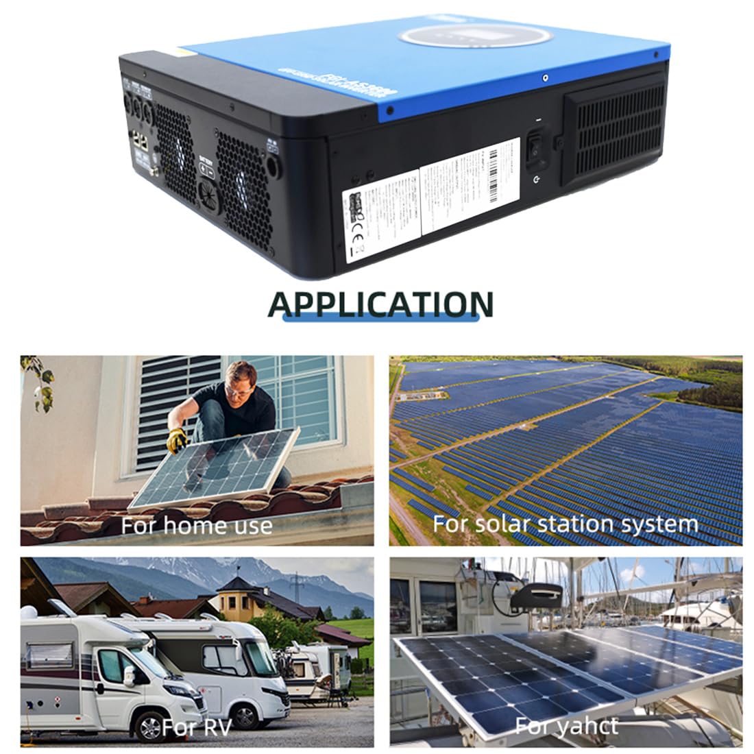Anern 3600W Inversor Híbrido 24V CC a 110V CA Inversor Autónomo,Controlador Solar MPPT 120 A Integrado, Dos Salidas de CA, Compatible con Baterías de Plomo-ácido y Batería LiFePO4