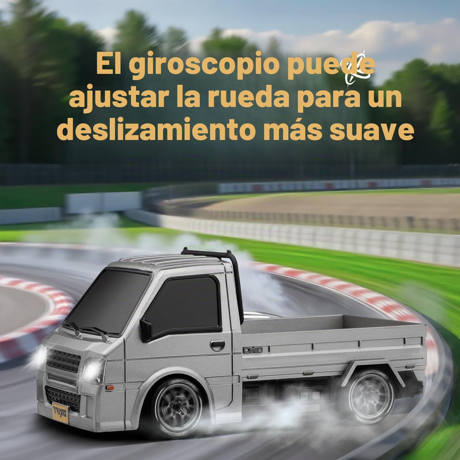 ACAMMZAR Coche Teledirigido Drift con Giroscopio, 1:24 25KM/H Proporcional Completo 4WD Truck RC Drift Coche con Gyro, con Luces LED, RC Cars para Adultos Niñas