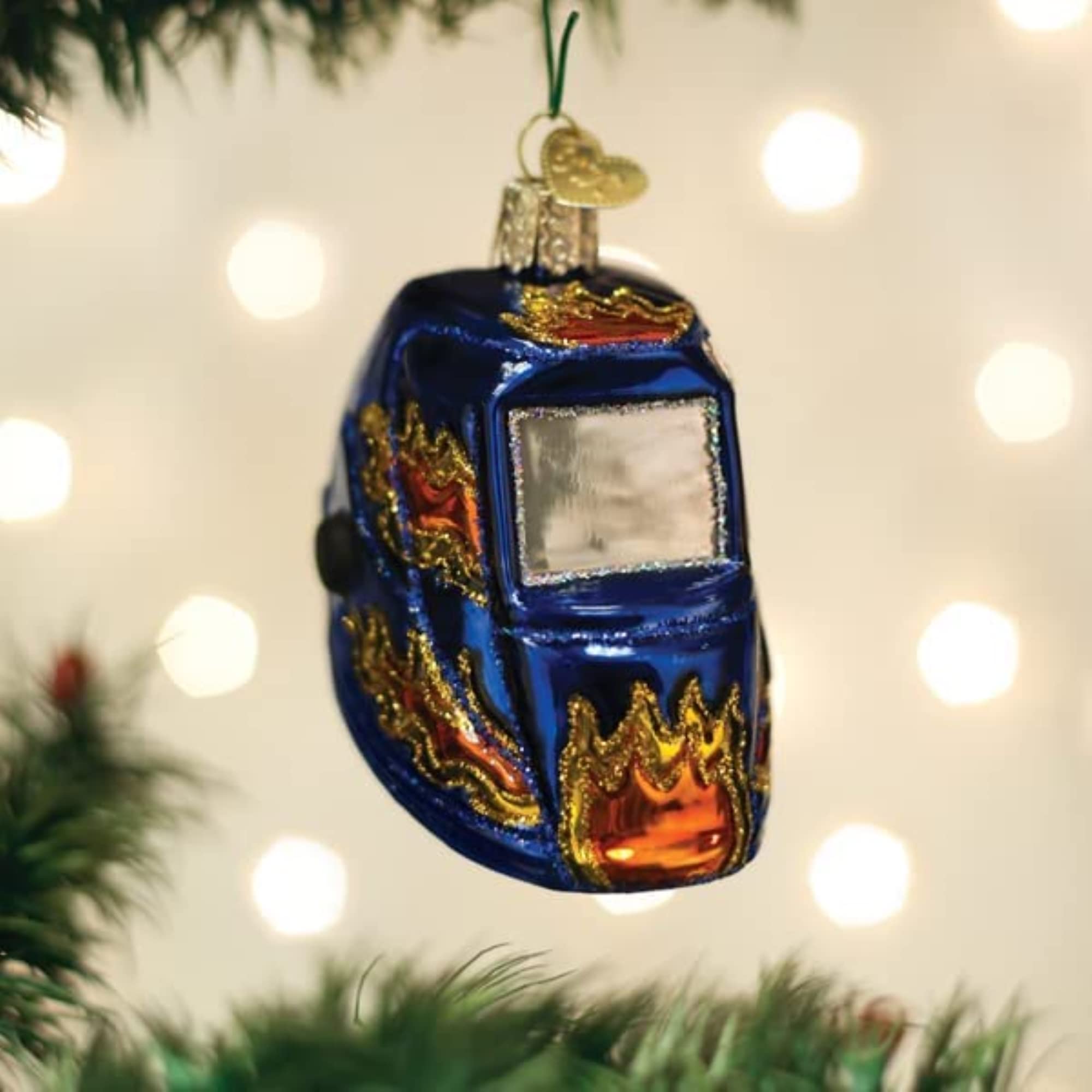 Old World Christmas Welding Helmet Glass Blown Ornament for Christmas Tree