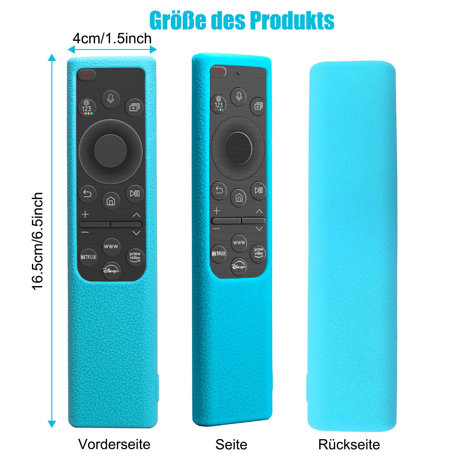 2er Set Silikon Schutzhülle für Samsung Fernbedienung BN59-01357/BN59-01385/BN59-01388A/01388H/01388L/BN59-01393C rutschfeste Fernbedienungshülle mit Nachtleuchtfunktion (Grün+Blau)