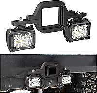Nilight 2PCS 4Inch 60W LED Pods + 2Inch Tow Hitch Bracket - Spot Flood Beam Backup Reverse Lights for Trucks SUVs ATVs Boats