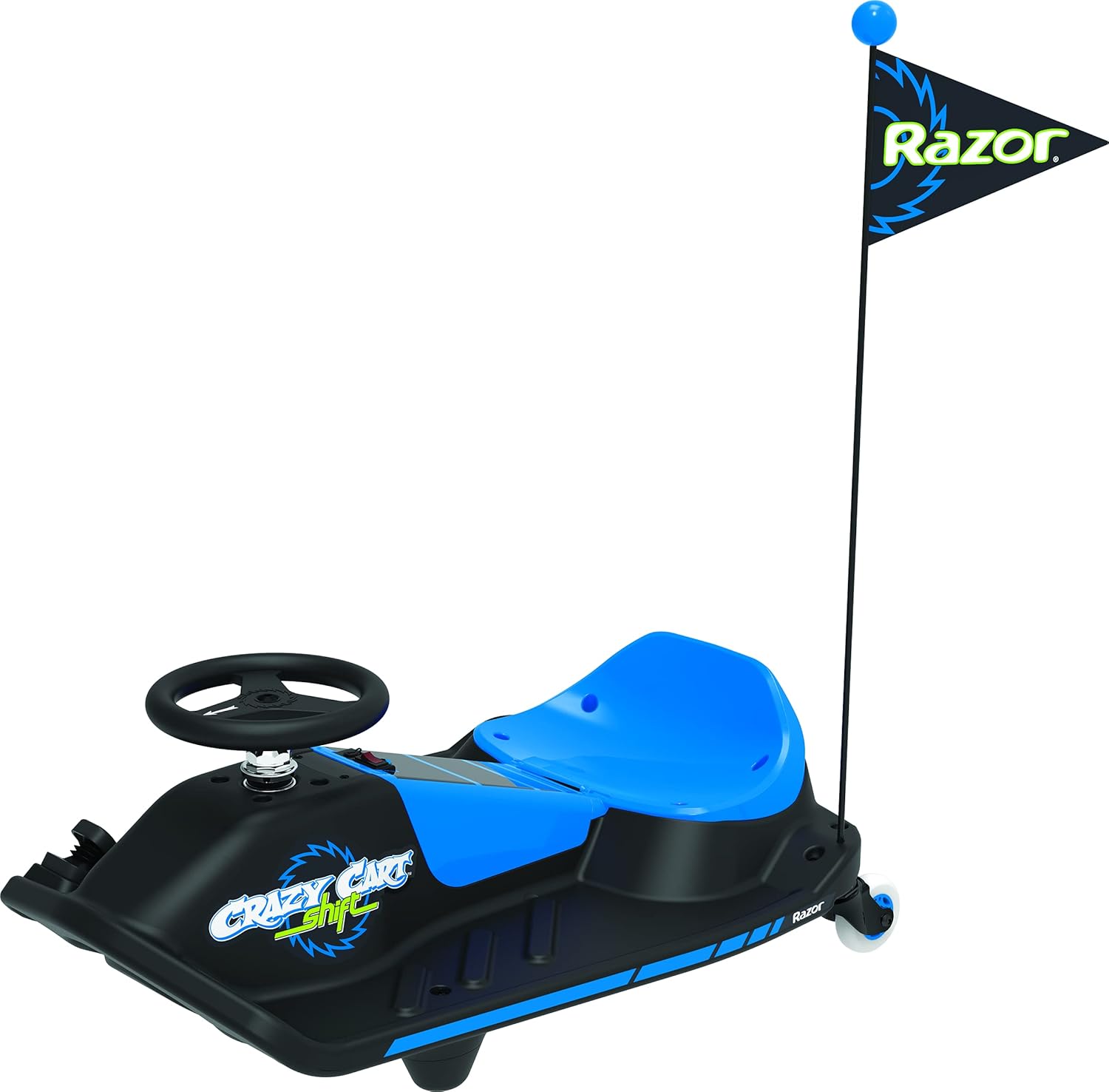 Razor Crazy Cart Shift for Kids Ages 6+ (Low) 8+ (High) - 12V Electric Drifting Go Kart - High/Low Speed Switch and Simplified Drifting System, for Riders up to 120 lbs