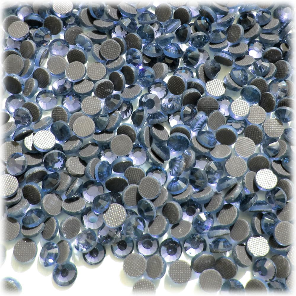 The Crafts Outlet 144-pc Iron On Heat induced Glue, Glass Rhinestones, 5mm (20ss) Small - Royal Blue