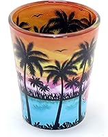 Vista 3 de Miami Florida Palm Sunset In and Out Vaso de chupito