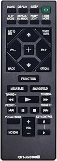 RMT-AM330U Replacement Remote Fit for Sony Home Audio MHC-V13 MHC-V21 MHC-V71 MHC-V77W MHC-V50 SHAKE-X30 SHAKE-X10 MHC-V90W MHC-M20 Remote