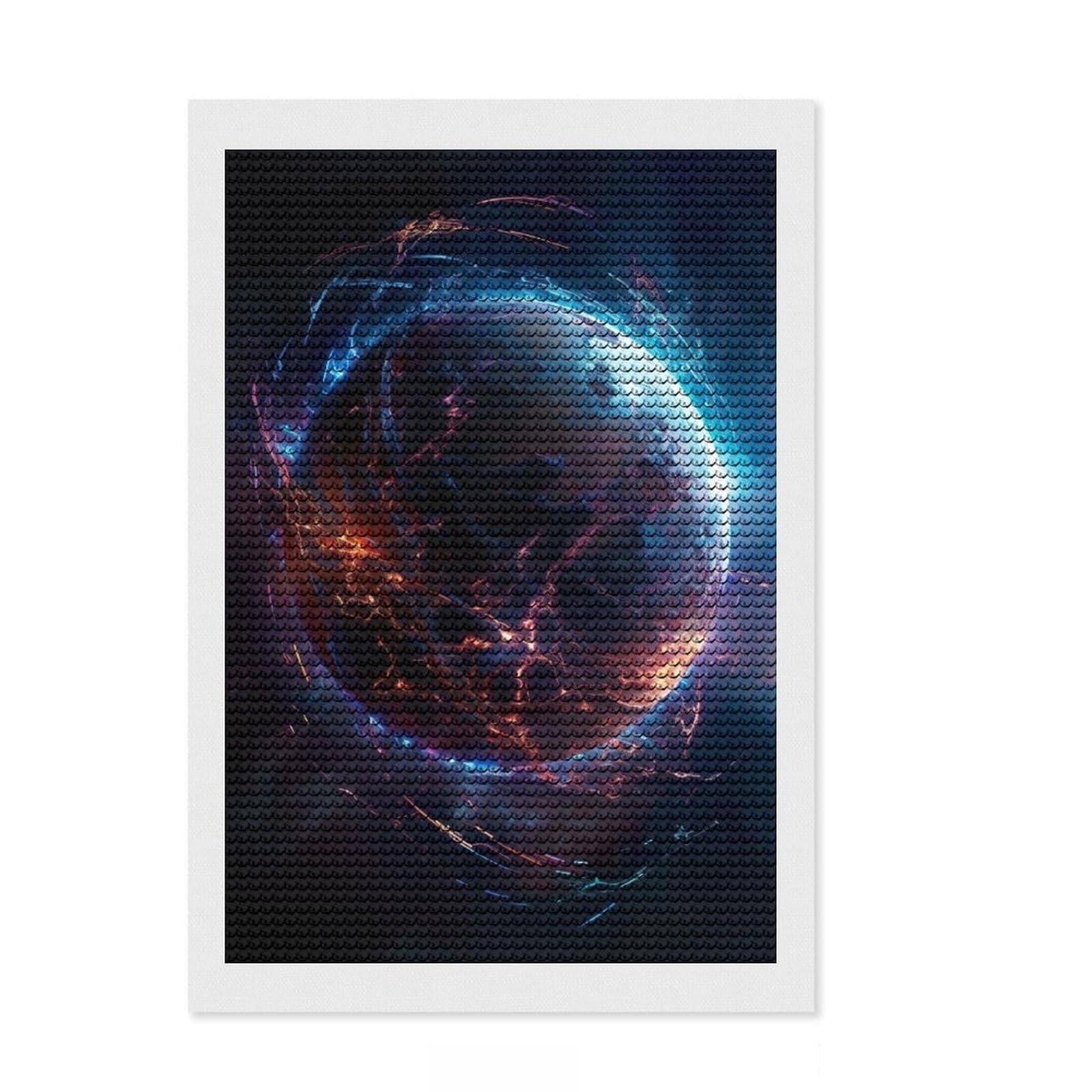 Junmoney Lightning Alien Planet Diamond Painting Kit 8"x12", Winter Craft, Creative Hobby, Handmade Wall Decor, Home Wall Art, Cute Room Decor