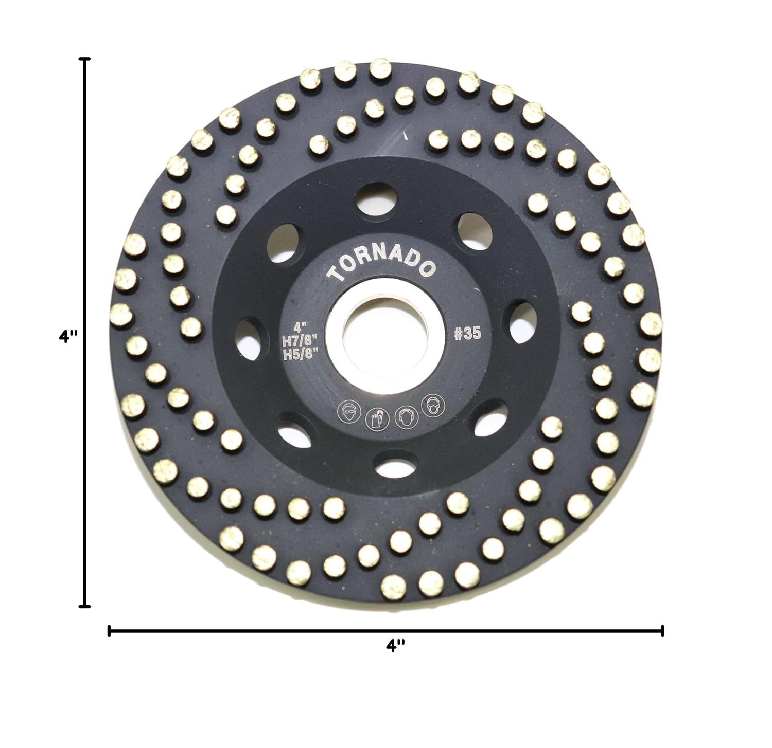 Tornado 4" Diamond Cup Grinding Removing Disc Wheel with CDB New Technology (Tornado, 4")