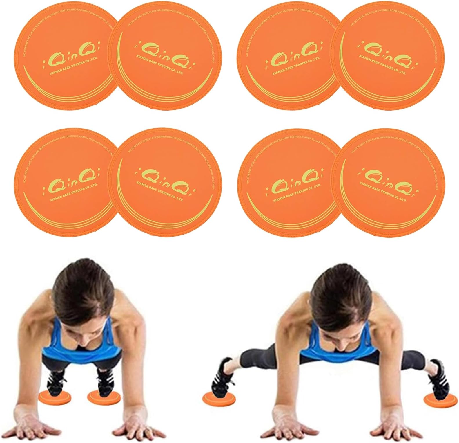 iQinQiExercise Core Sliders for Working Out, Dual Sided Sliding Discs Use on Hardwood Floors, Workout Glider Discs Abdominal & Total Body Gym Exercise Equipment for Home