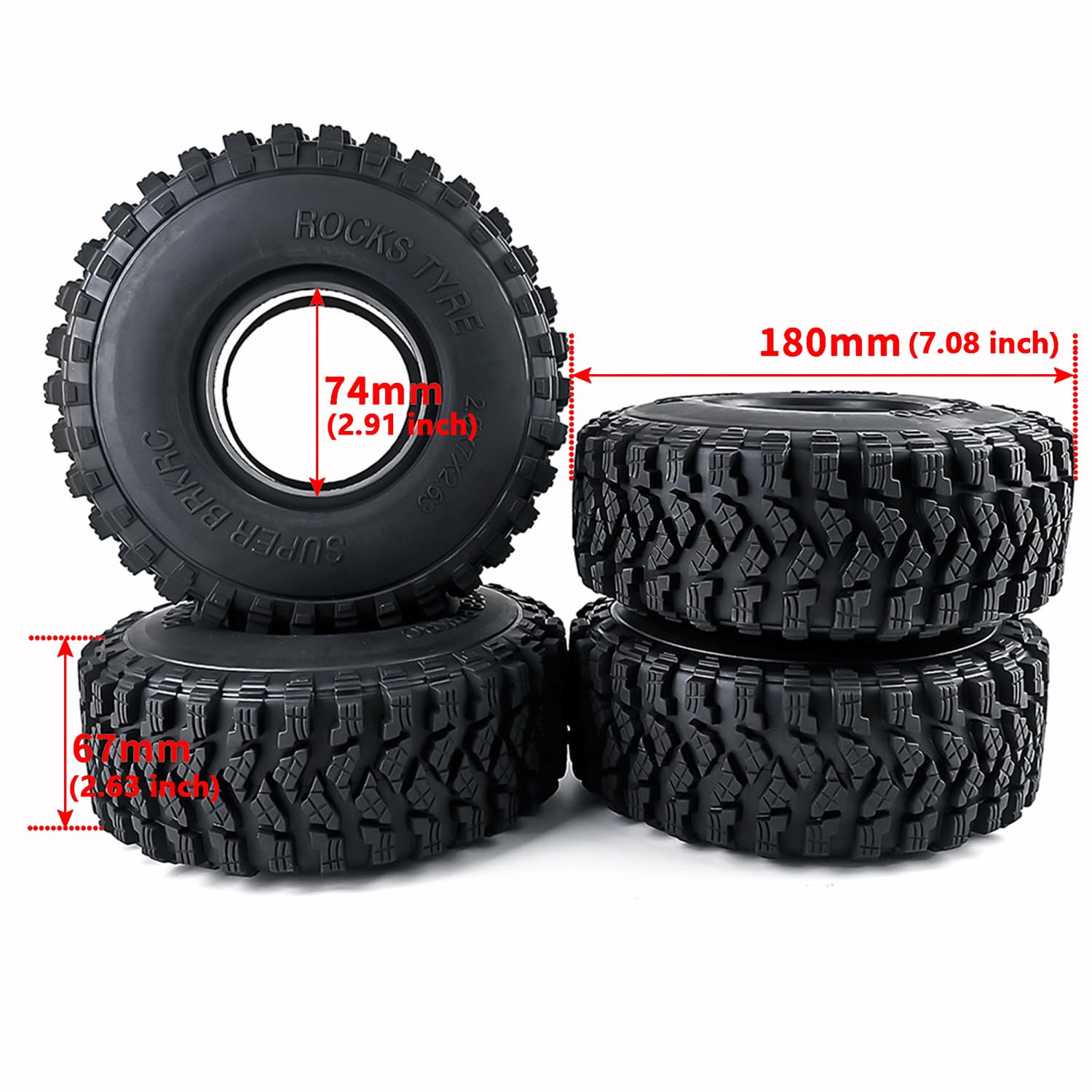 Amazon | QUPA AM STORE RC ラバー 7.4 cm クローラー タイヤ ソフト