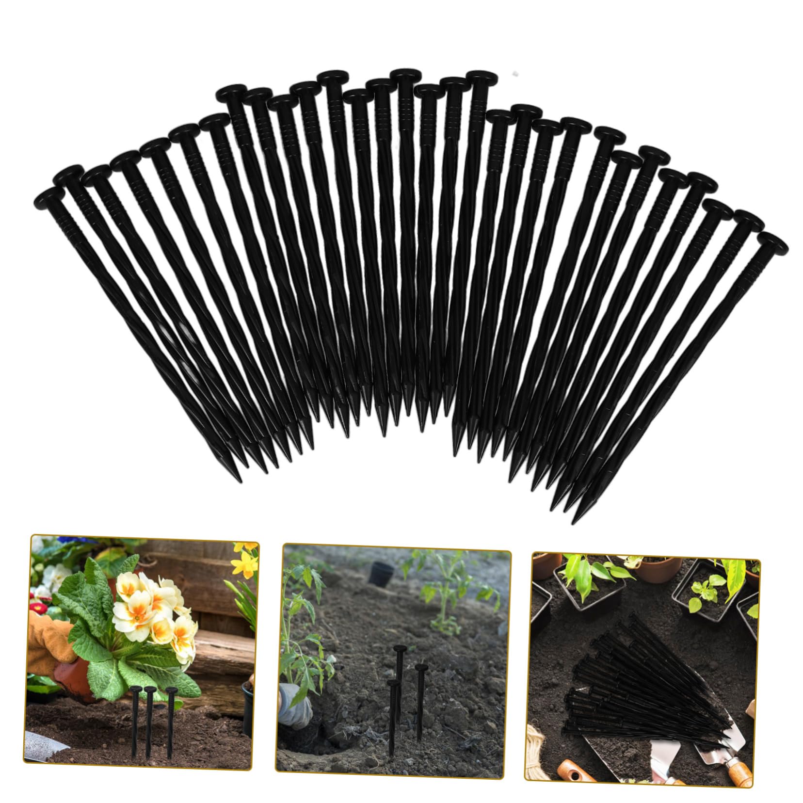 Kisangel Lot De 4 Piquets De Jardinage en Plastique pour Paysage 30 Pièces X 4