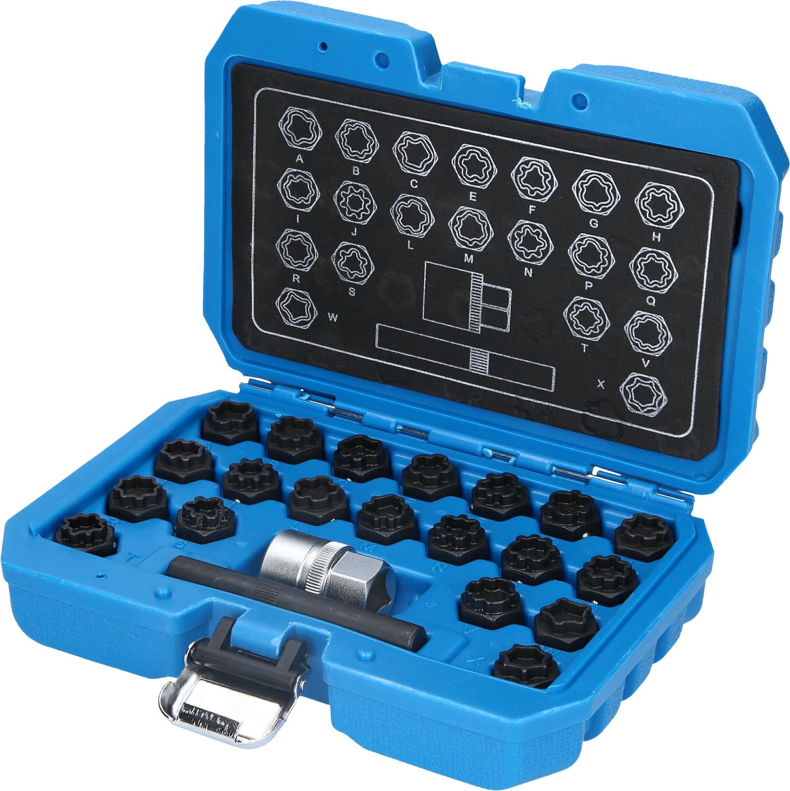 BRILLIANT TOOLS BT691360 Felgenschloss-Sortiment | für Audi 22-TLG. [Powered by KS Tools]