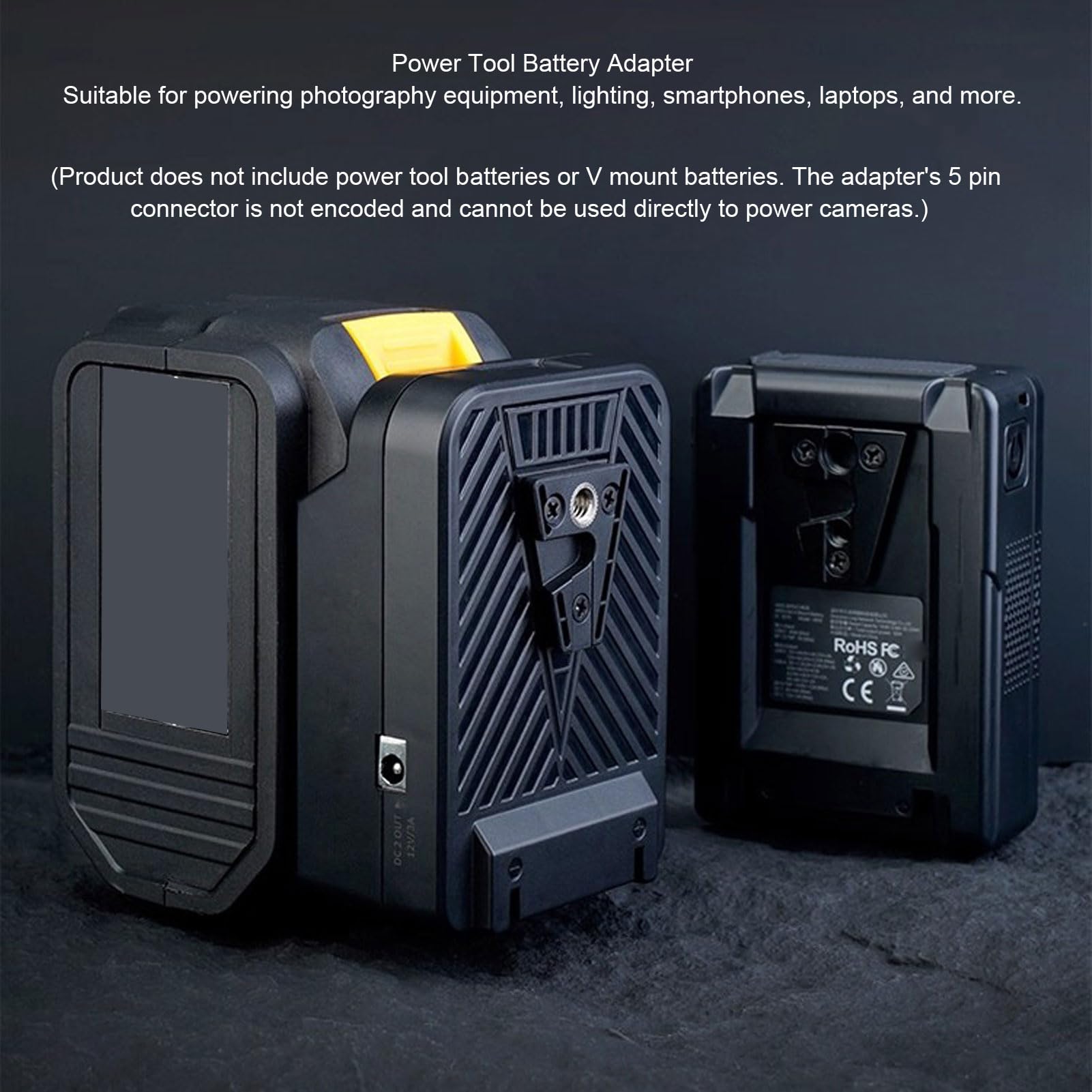 Zunate Placa de Batería de Montaje en V con Salida de CC D Tap, Conversión de Batería de Herramienta Eléctrica a Montaje en V, USB C PD 100W Bidireccional