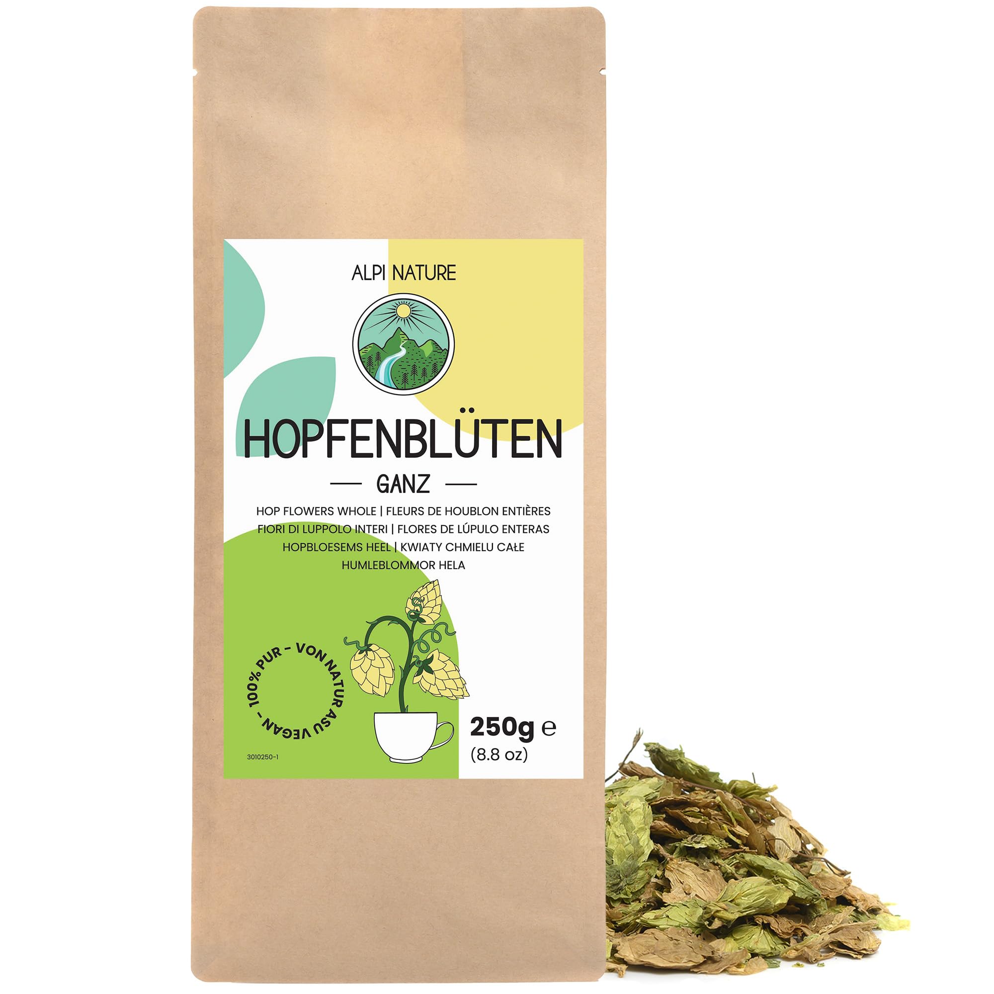 Hops Whole 250g 8.8 oz, Dried Whole Hops Petals, Humulus Lupulus, Loose Herbal Tea