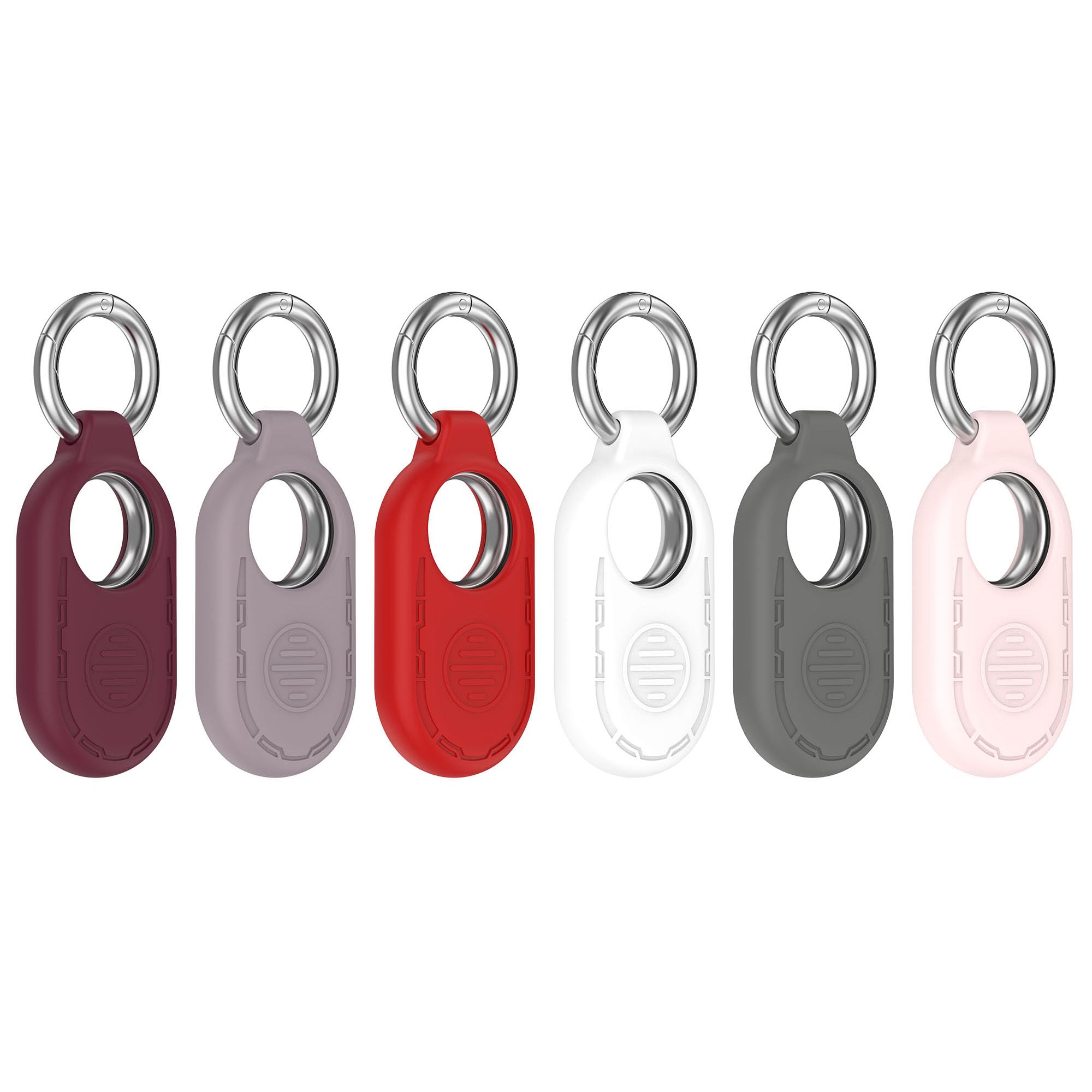 [6-Pack] Portable Protector Case Compatible with Samsung Smart Tag 2 Tracker Soft Silicone Case Anti-Scratch Lightweight Protective Skin Cover with Key Ring for Smart Tag 2 Finder Keychain Accessory