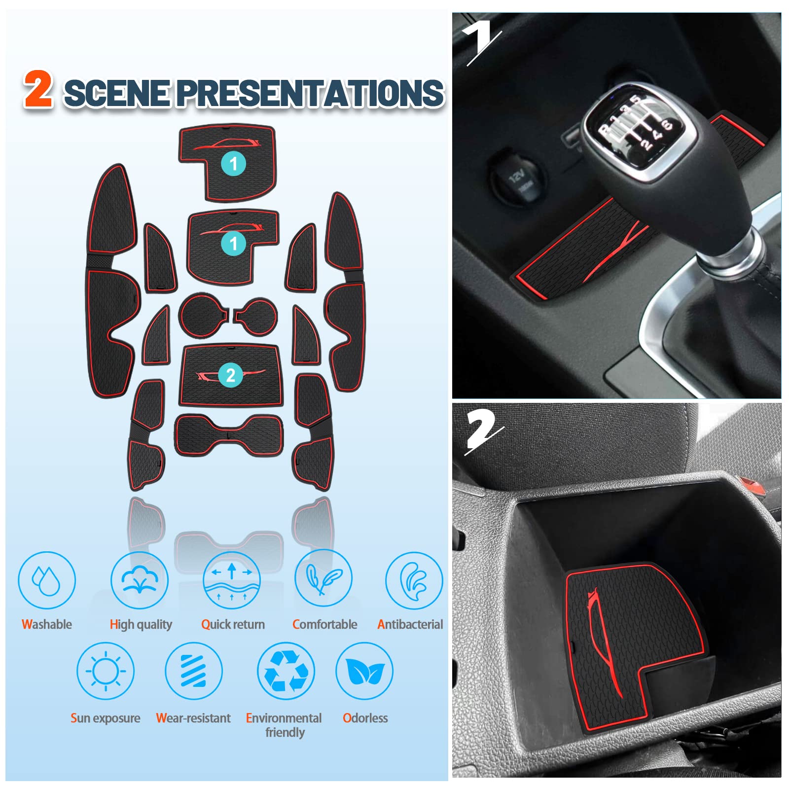 Tappetini Antiscivolo In Gomma Per Hyundai I30 / I30 N / I30 N Line 2017-2024 – Set Interno, Protezione Bracciolo E Vani