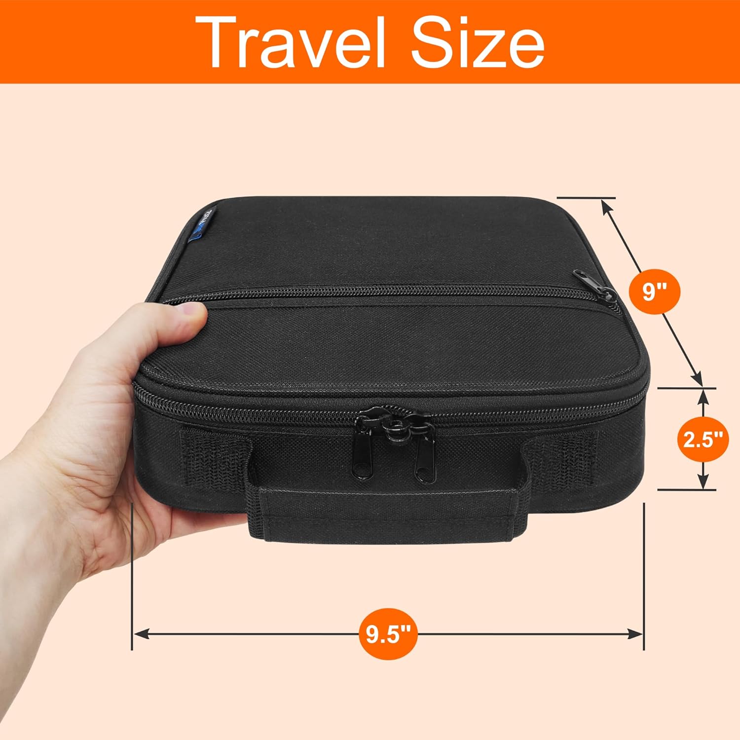 Medium Travel Pill Bottle Organizer, Slim Medicine Bag, Carrier for Medications and Medical Supplies - Black - Image 3