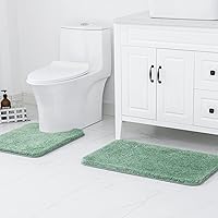 Vista 138 de MIULEE - Juego de 2 tapetes para baño, absorbentes, microfibra esponjosa y gruesa, con reverso antideslizante, lavable a máquina, para baño, ducha