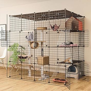 Amazon 猫 ケージ 大型 広い2段 3段 4段簡単組み立て ブラック 猫用 多頭飼い折り畳み式 移動便利 シンプル猫 ケージ 大型 ウサギ ケージ 犬 ケージ動物 ケージ 大型ペット用品脱走防止 ペット Pxkmouy トイレ本体 通販