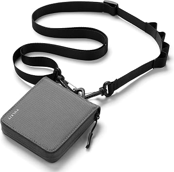 VULKIT Mens Lanyard Bifold Wallet Mens Credit Card Holder Waterproof Fabric RFID Blocking Wallet, with Detachable Lanyard for Outdoor or Daily Traveling