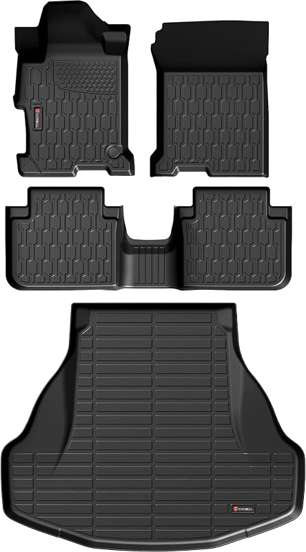 Tapetes e Bandeja de Porta-Malas em TPE AutoBull para Honda Accord Sedan 2013–2017, Kit com 4 peças