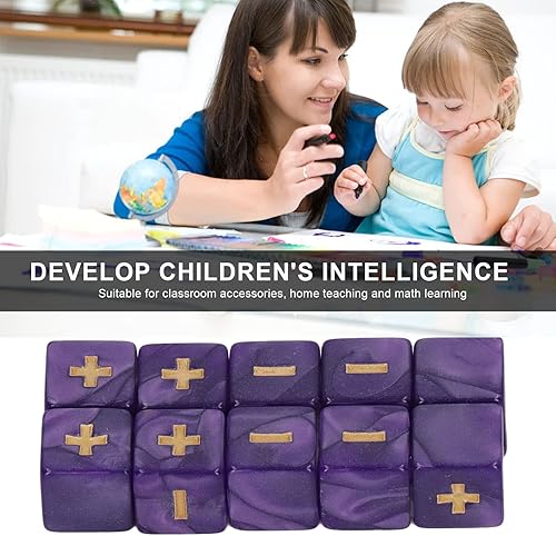 Miniatura 6 de Juego de dados de 0.630 in para cálculo de matemáticas, signo menos, más juguetes para niños, suministros de enseñanza para el aula ()